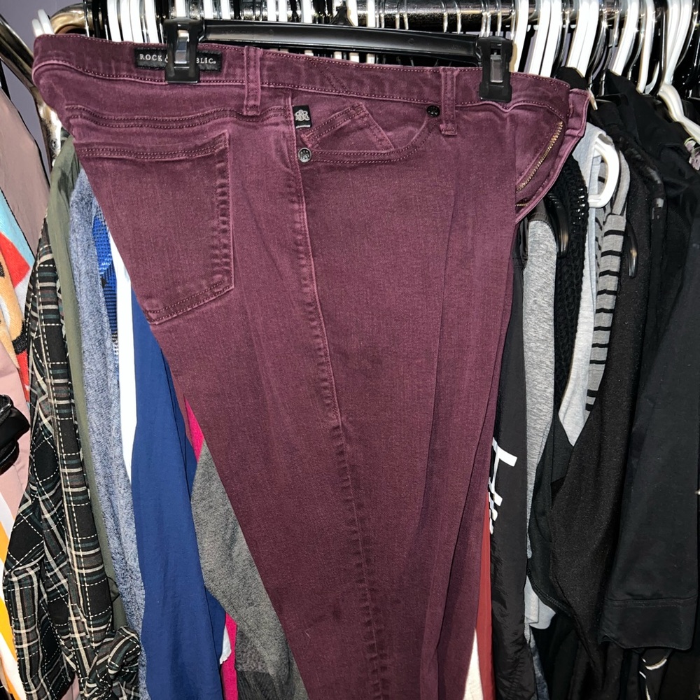 Maroon skinny jeans mid rise